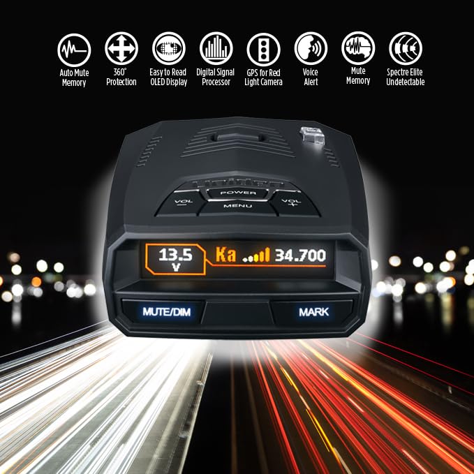 High-Performance Uniden Laser/Radar Detector, GPS, Voice & Camera Alerts