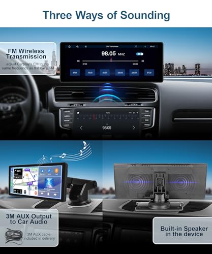 Podofo 10.26'' Carplay Screen with Rear Backup Camera