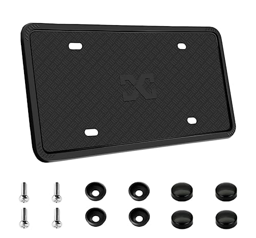 Black Silicone License Plate Frame Covers - Front/Back