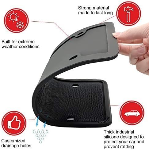 Black Silicone License Plate Frame Covers - Front/Back