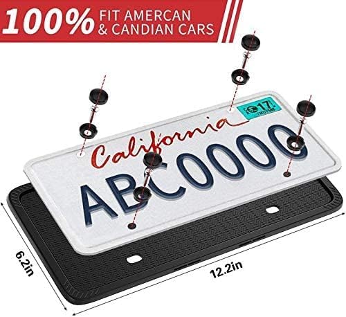 Black Silicone License Plate Frame Covers - Front/Back