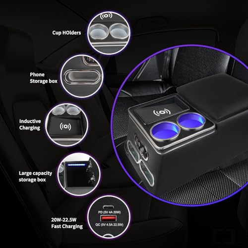 Universal Center Console Organizer with Inductive Charging Stand