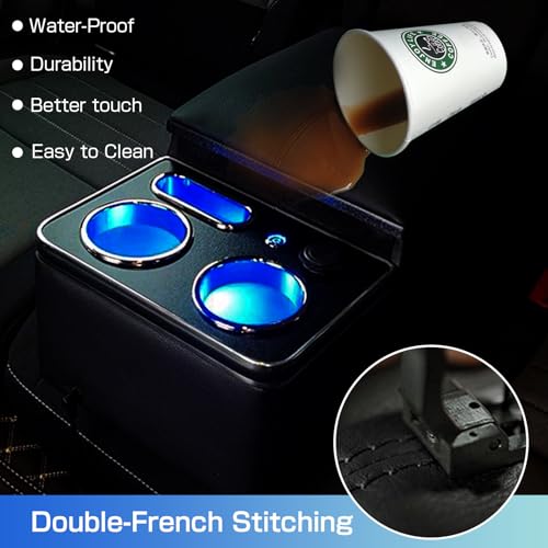 Donpida Armrest Storage Box with Cup & Phone Holder