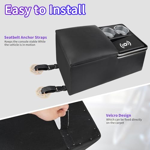 Universal Center Console Organizer with Inductive Charging Stand