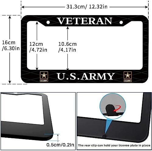 BOARLIDA US Army License Plate Frame Stainless Steel