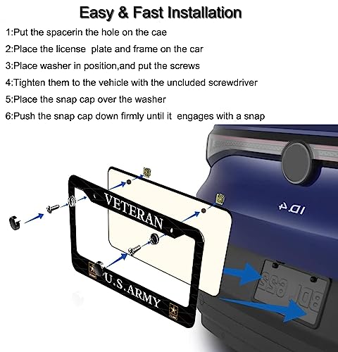 BOARLIDA US Army License Plate Frame Stainless Steel
