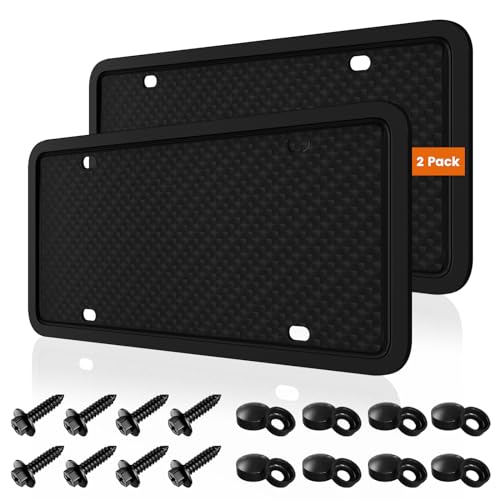 Universal Black License Plate Frames, 2 Pack Car Accessories