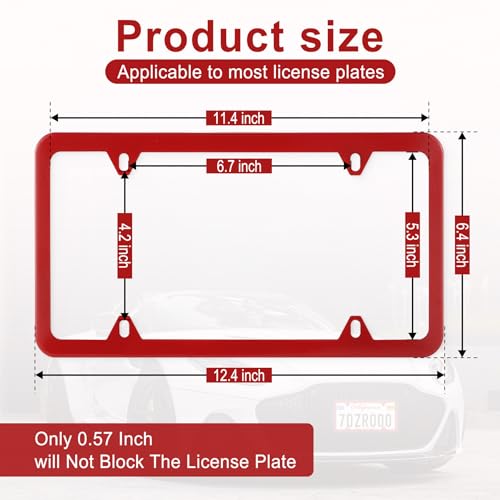 Rust-Proof License Plate Frame (2 Pack, Red)