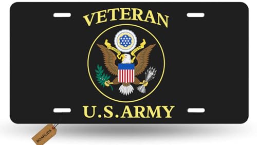BOARLIDA Veteran US Army License Plate Eagle Design