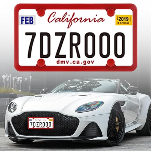 Rust-Proof License Plate Frame (2 Pack, Red)