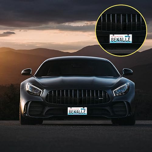 2 Pack Black Silicone License Plate Frames, Side-Opening