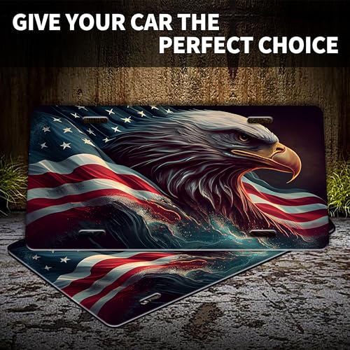 American Flag Eagle License Plate Cover - Personalized