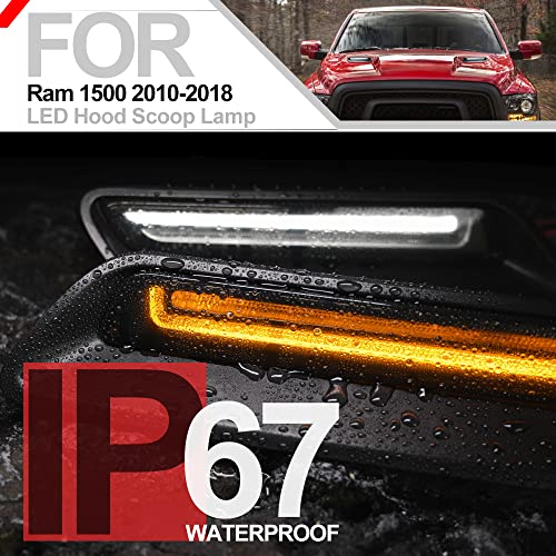 LED Hood Vent Lights for Ram 1500 - White/Amber