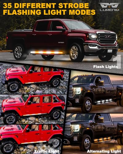 LUMENIX 70" Emergency Strobe Lights for Trucks & Pickups
