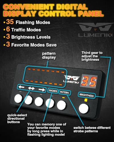 LUMENIX 70" Emergency Strobe Lights for Trucks & Pickups