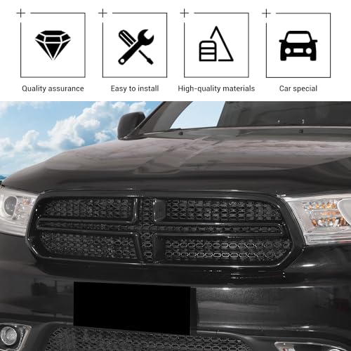 Dodge Durango 2011-2020 Black Front Grill Inserts