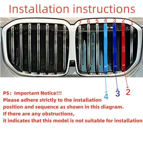 BMW X7 2023 Grille Inserts: M Color Trims