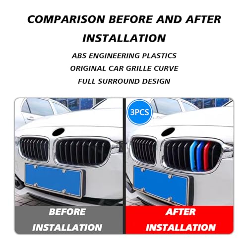 BEYPOVK Car Grille Insert Trims, M-Colored Grill Strips