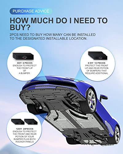 Luxury Car Front Bumper Protector - 4 Pack