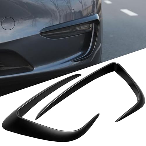 Matte Black Front Fog Light Trim Cover for Tesla Model Y