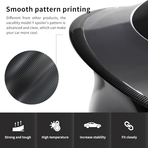 Carbon Fiber Patterned Rear Trunk Spoiler for Tesla Model Y