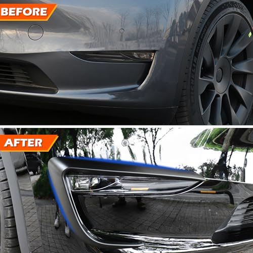 Matte Black Front Fog Light Trim Cover for Tesla Model Y