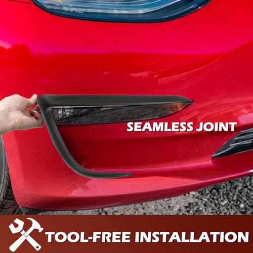 Matte Black Front Fog Light Trim Cover for Tesla Model Y