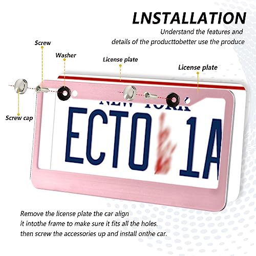 Pink Cherry Blossom License Plate Frame, 2 Pack