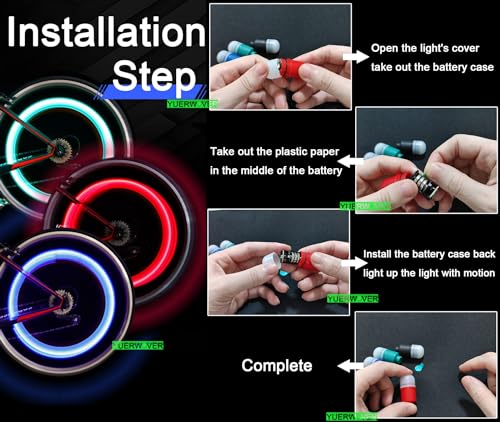 YUERWOVER 4 Pack LED Tire Lights for Car