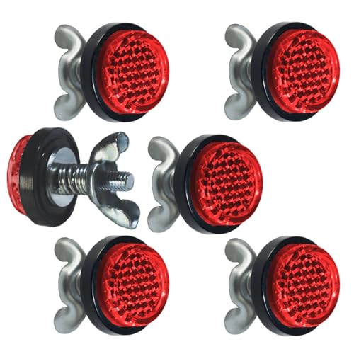 Red Reflector License Plate Bolts for Motorcycles