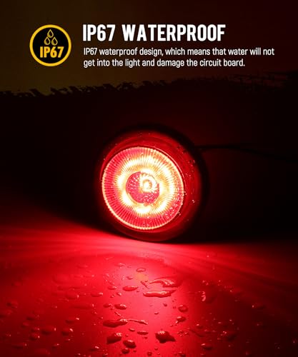 Partsam 5Pcs 2.5" Round Red LED Side Marker