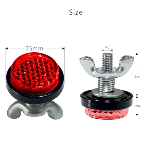 Red Reflector License Plate Bolts for Motorcycles