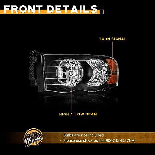 Halogen Headlights for Dodge Ram 1500/2500/3500 Pickup