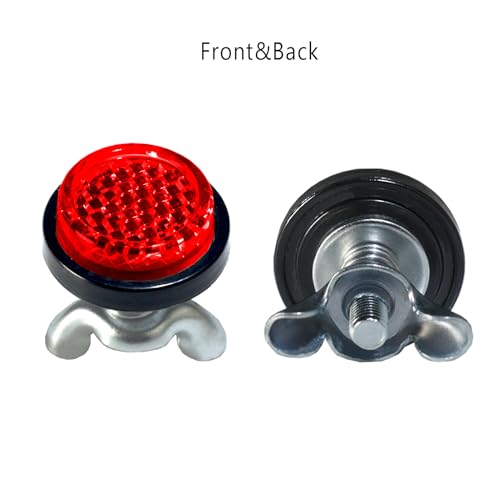 Red Reflector License Plate Bolts for Motorcycles