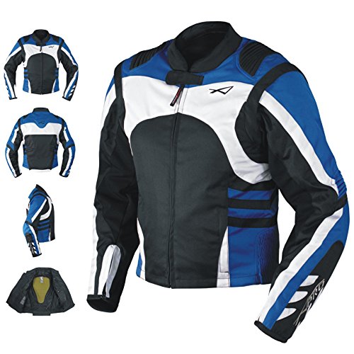 CE Armored Racing Motorcycle Jacket, Blue, XXL