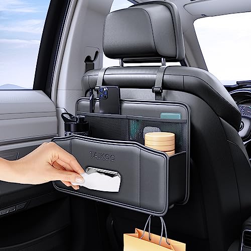 Car Seat Back Organizer with Tissue Holder (Black)