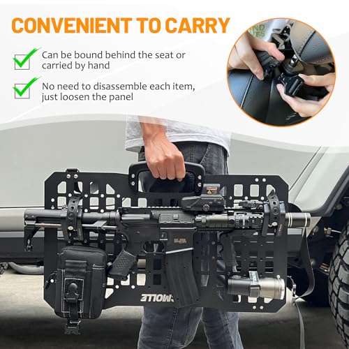 Vehicle Molle Panel with Gun Holder and Tool Storage