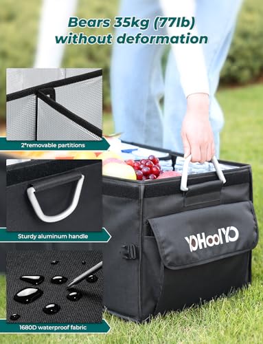 YOHOOLYO Car Trunk Organizer Cooler Bag with Lid
