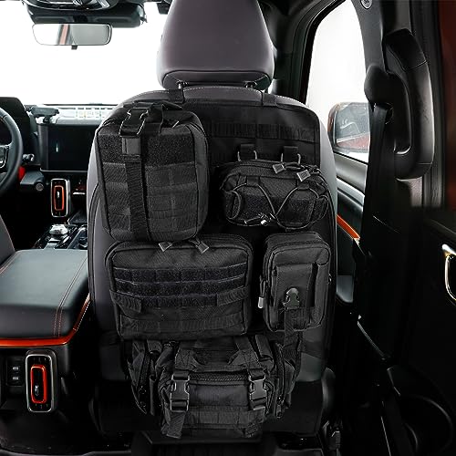 Universal Tactical Seat Back Organizer with 5 Detachable Pouches