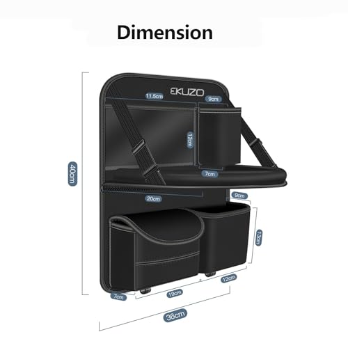EKUZO Back Seat Car Organizer with Foldable Table