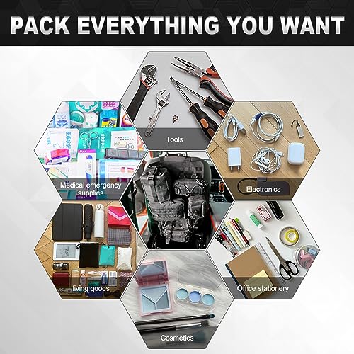 Universal Tactical Seat Back Organizer with 5 Detachable Pouches