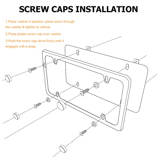Car License Plate Frames, Stainless Steel, Universal Fit