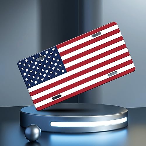 American Flag License Plate Cover Patriotic Stainless Steel