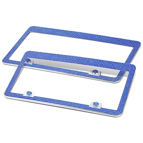 Blue Rhinestone License Plate Frame - 2 Pack