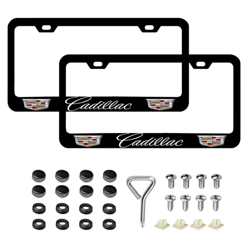 Cadillac License Plate Bracket Holder Set Aluminum Alloy