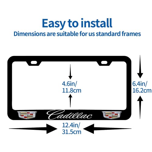 Cadillac License Plate Bracket Holder Set Aluminum Alloy