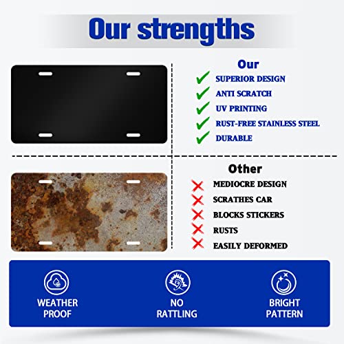 American Flag License Plate Cover Patriotic Stainless Steel