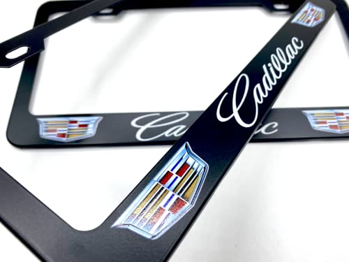 Cadillac License Plate Bracket Holder Set Aluminum Alloy