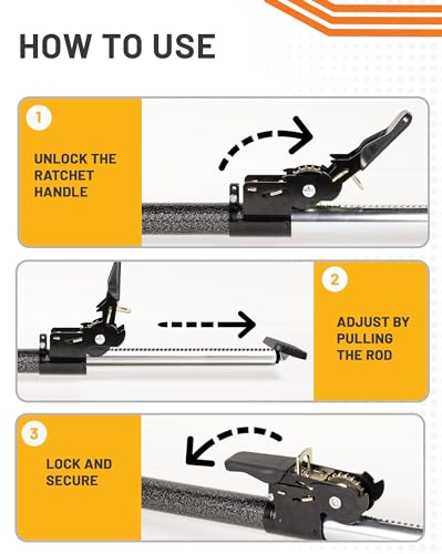 Ratcheting Cargo Bar for Pickup Truck Bed - Strong
