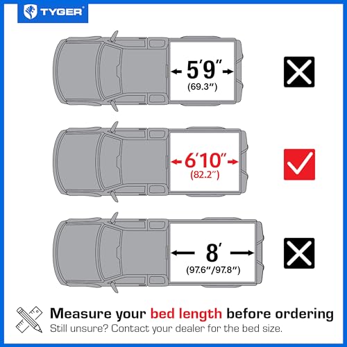 Tyger Auto T1 Soft Roll-up Tonneau Cover for Silverado & Sierra 2500 3500HD